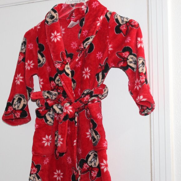 Girls Minnie mouse red plush bath robe - Picture 1 of 5